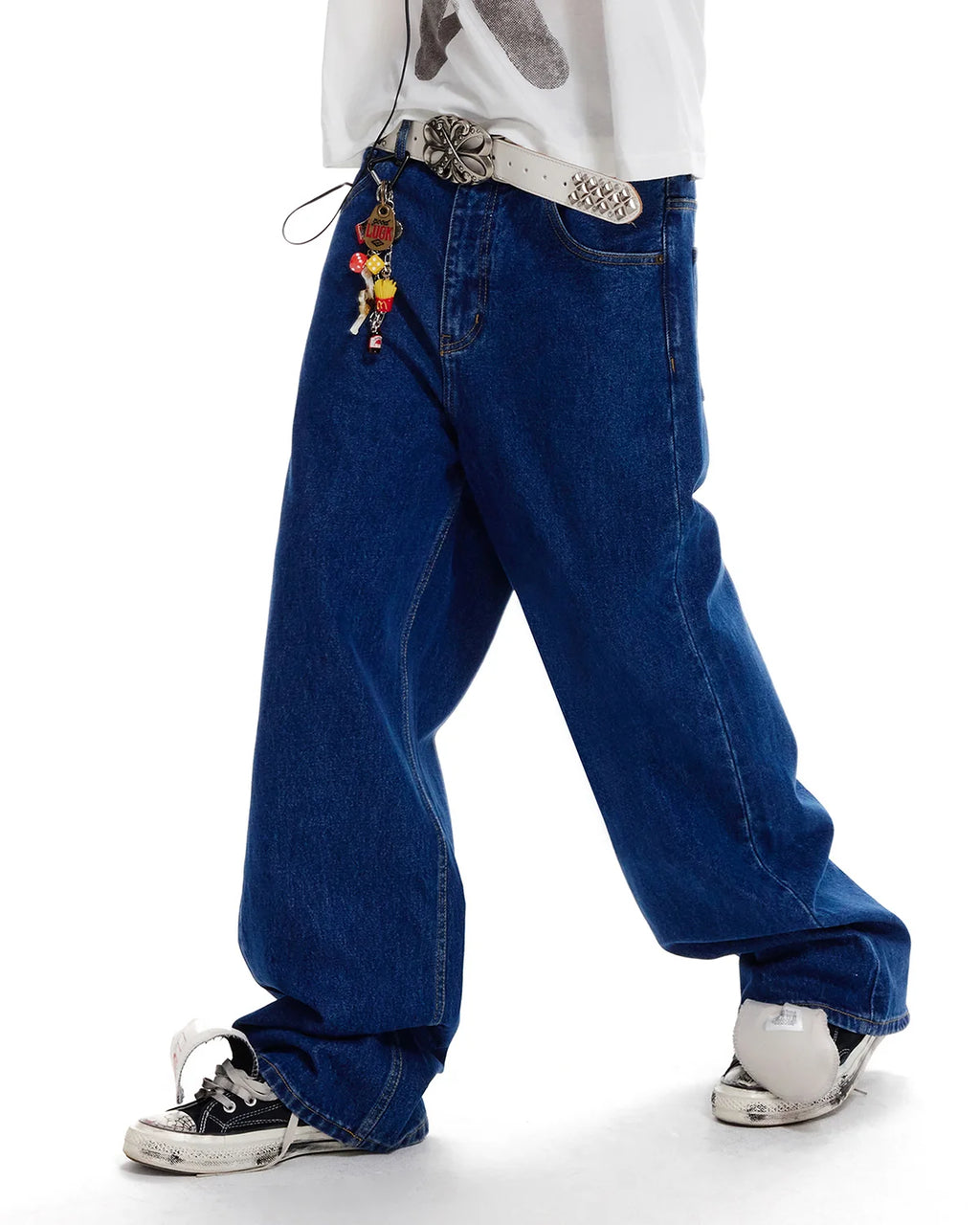 LNM Deep Indigo Cone Denim Straight-Leg Jeans