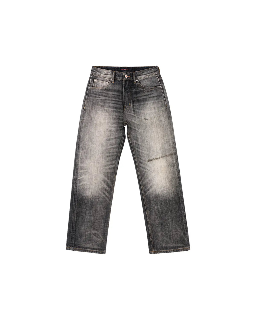 LNM Washed Black Straight-Leg Jeans