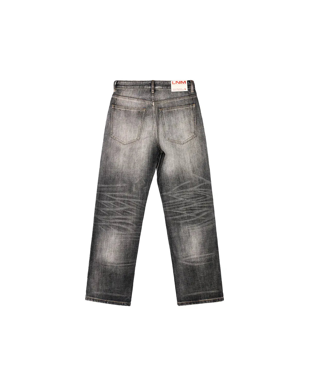 LNM Washed Black Straight-Leg Jeans
