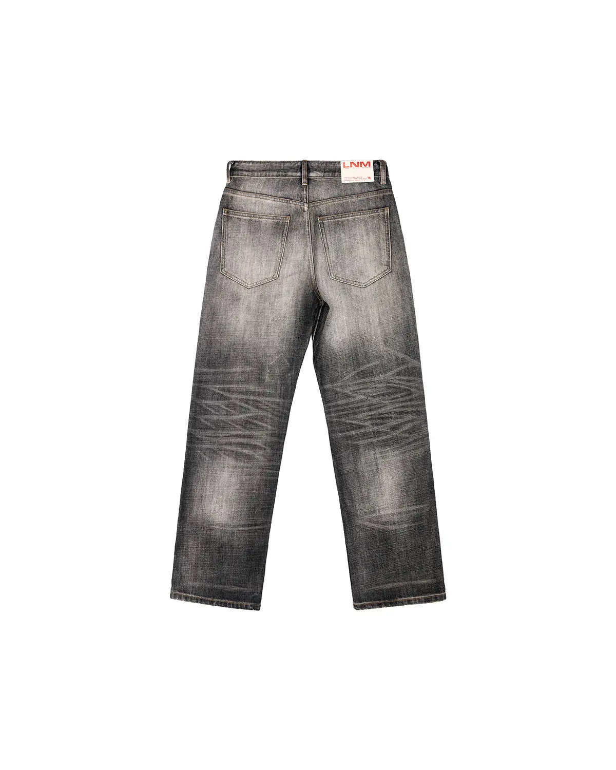 LNM Washed Black Straight-Leg Jeans