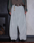 LNM Adjustable Hem Grey-White Striped Pants