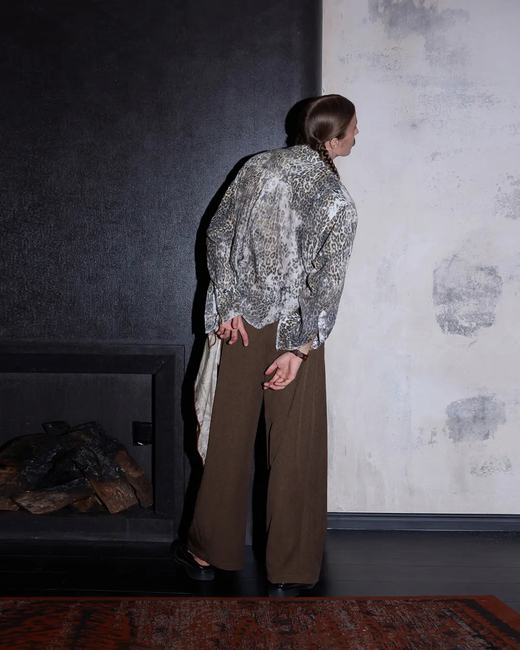 LNM Irregular Gradient Leopard Print Shirt