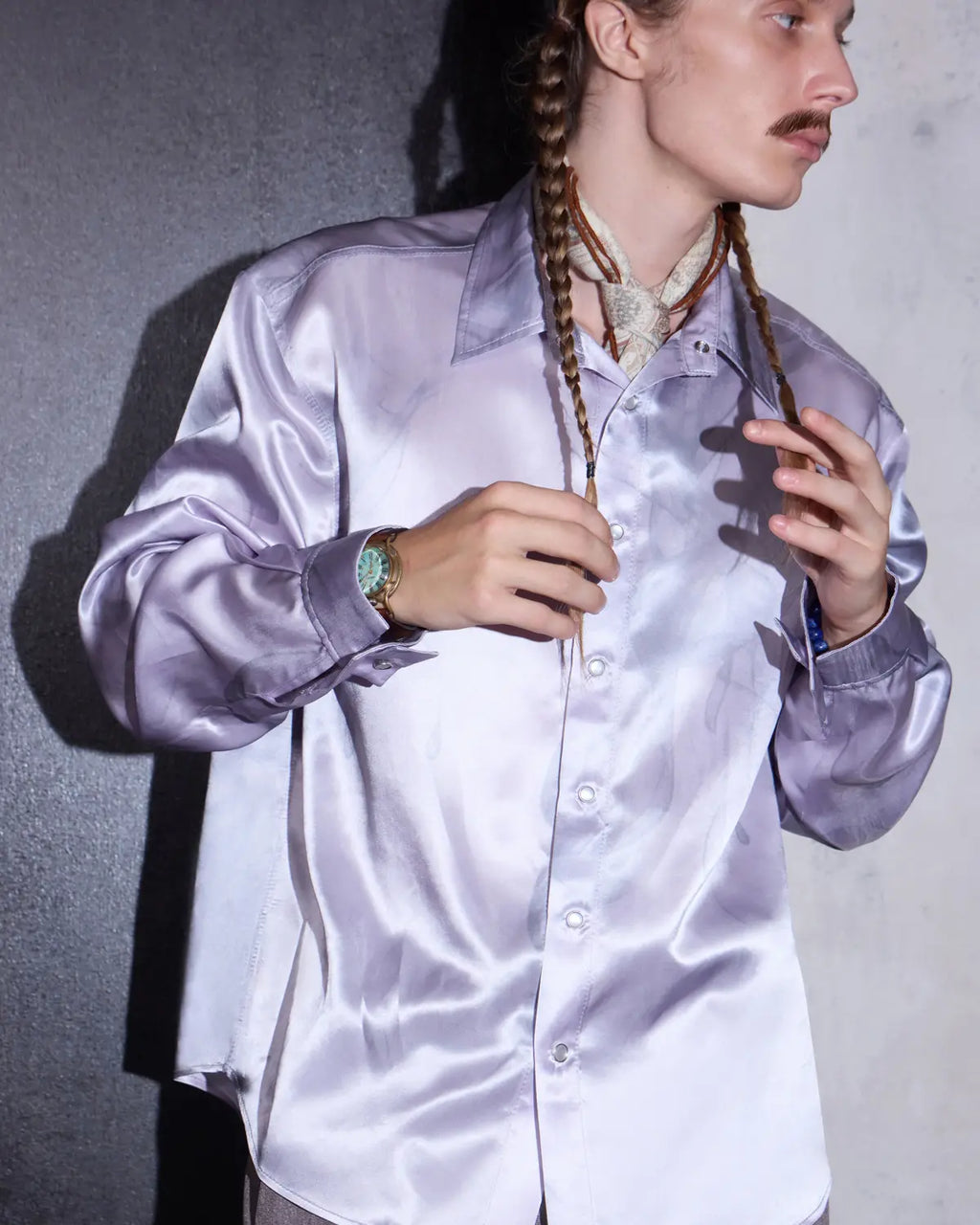 LNM Smoke-Print Acetate Shirt