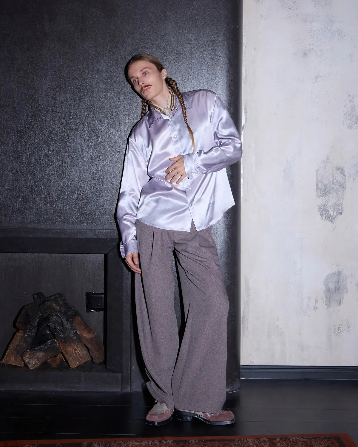 LNM Smoke-Print Acetate Shirt