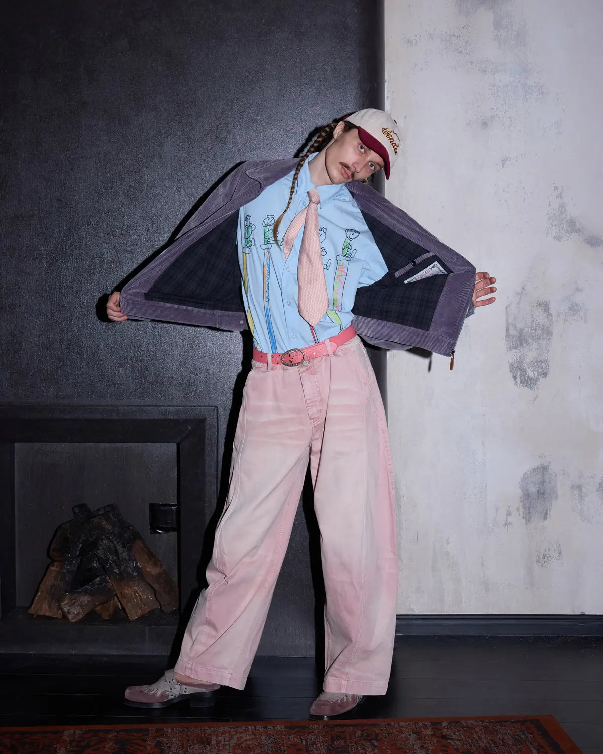 LNM Washed Retro Purple Corduroy Jacket