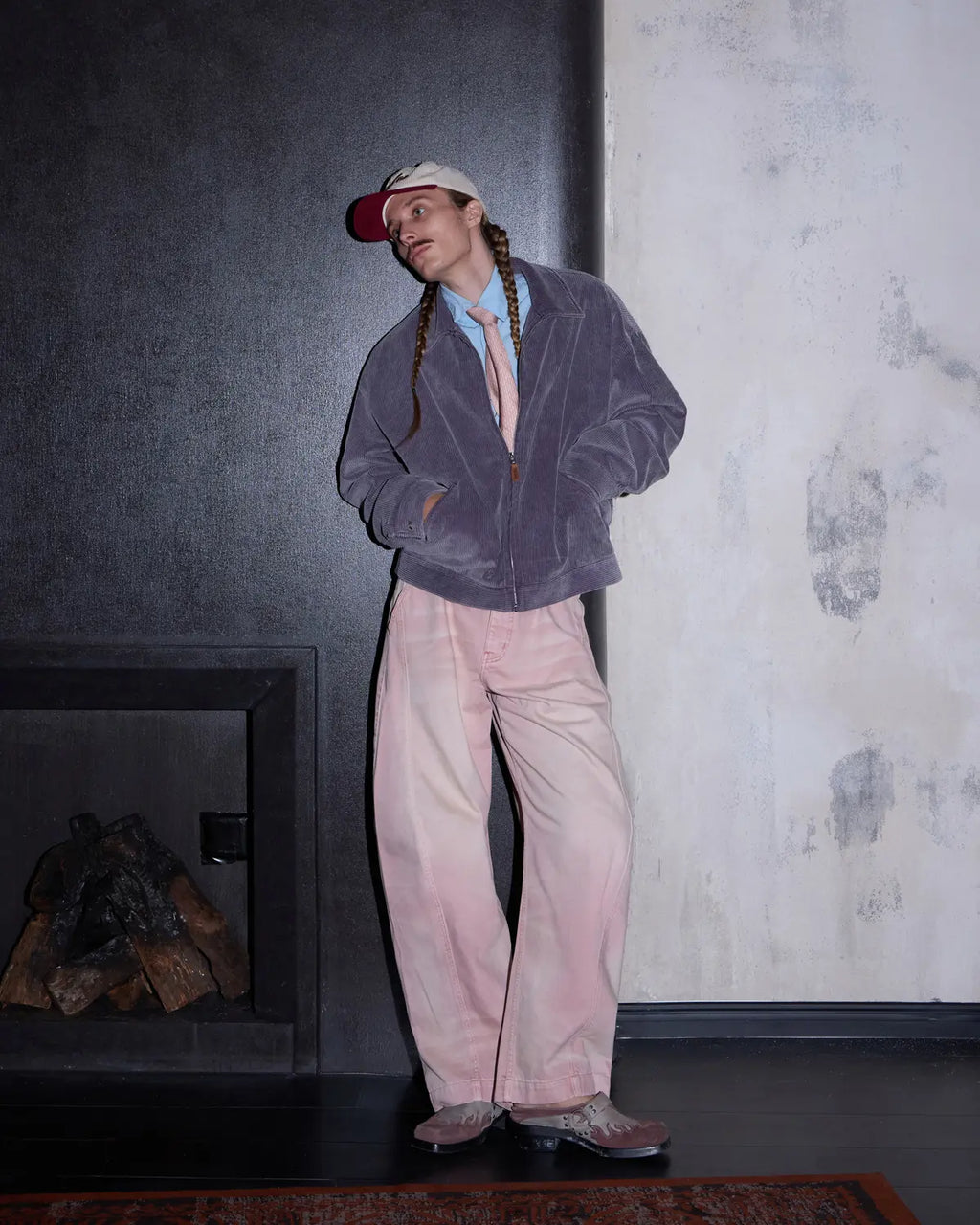 LNM Washed Retro Purple Corduroy Jacket
