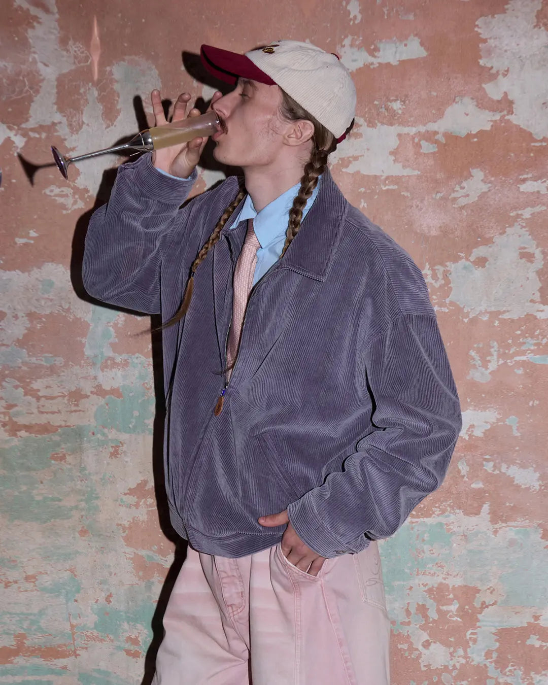LNM Washed Retro Purple Corduroy Jacket