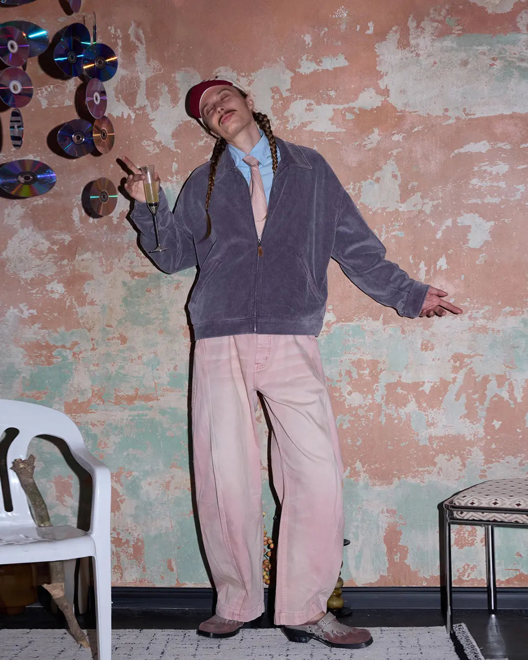 LNM Washed Retro Purple Corduroy Jacket