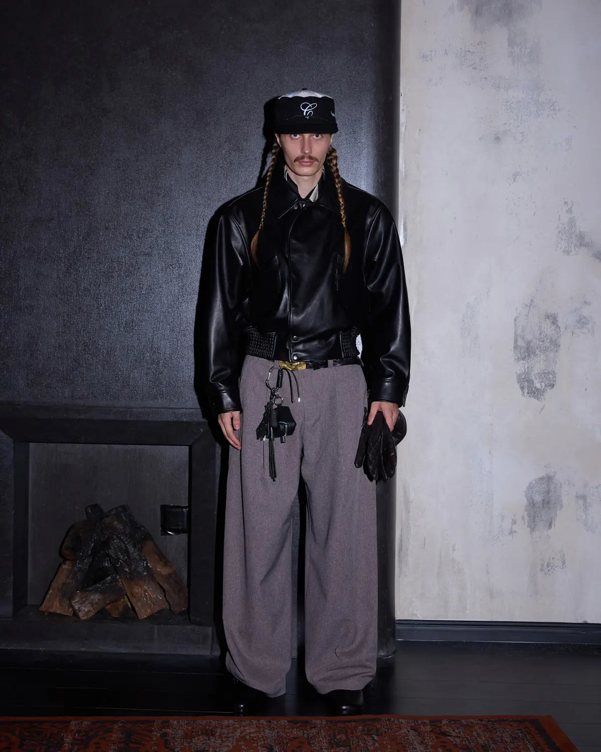 LNM Pleated Wide-Leg Dress Pants