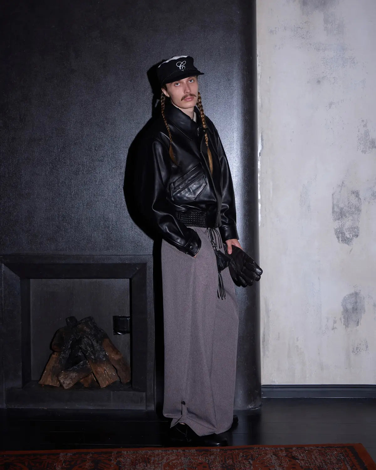LNM Pleated Wide-Leg Dress Pants