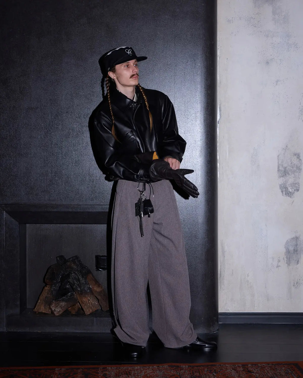 LNM Pleated Wide-Leg Dress Pants