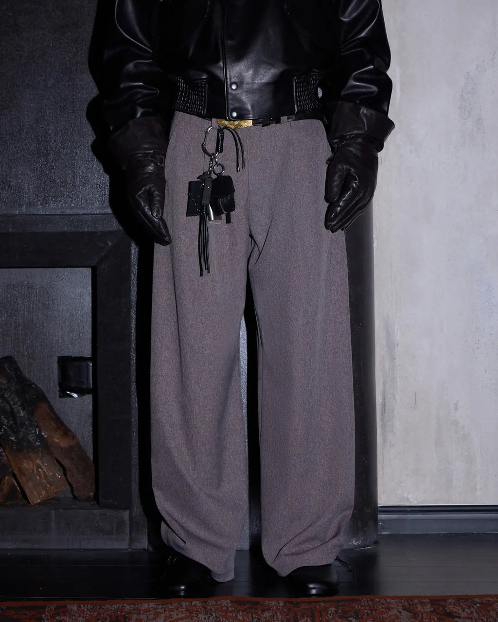 LNM Pleated Wide-Leg Dress Pants