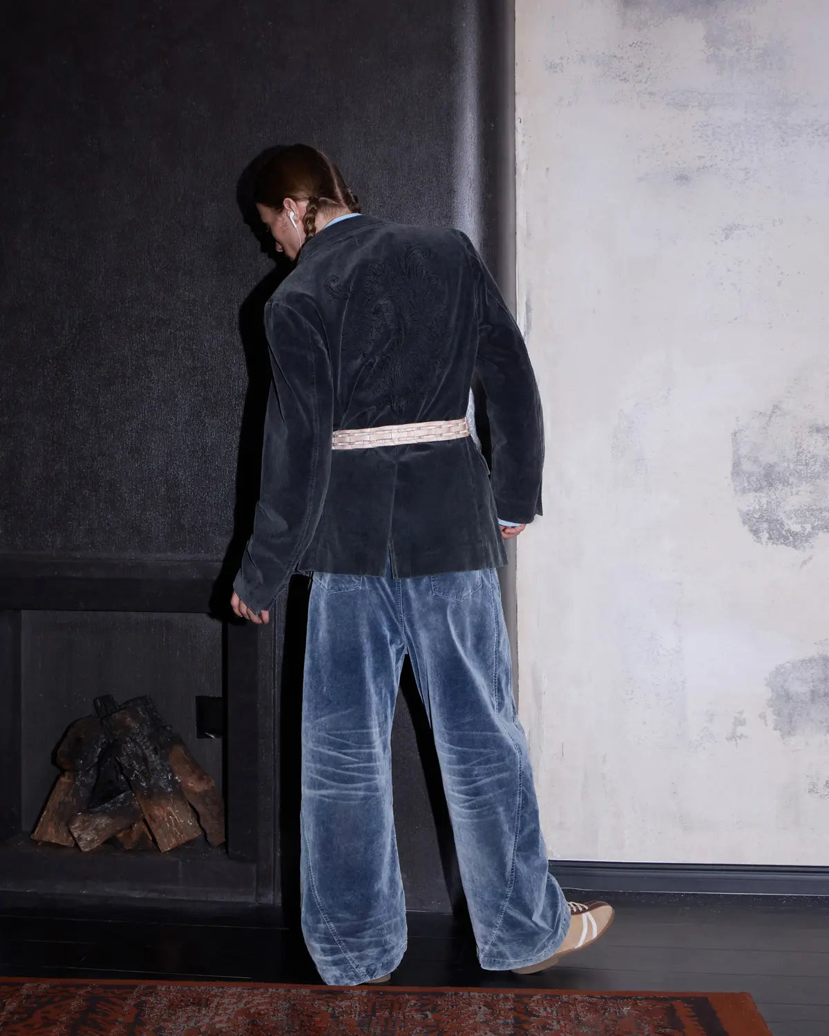 LNM Vintage Washed Blue Brushed Curved Jeans