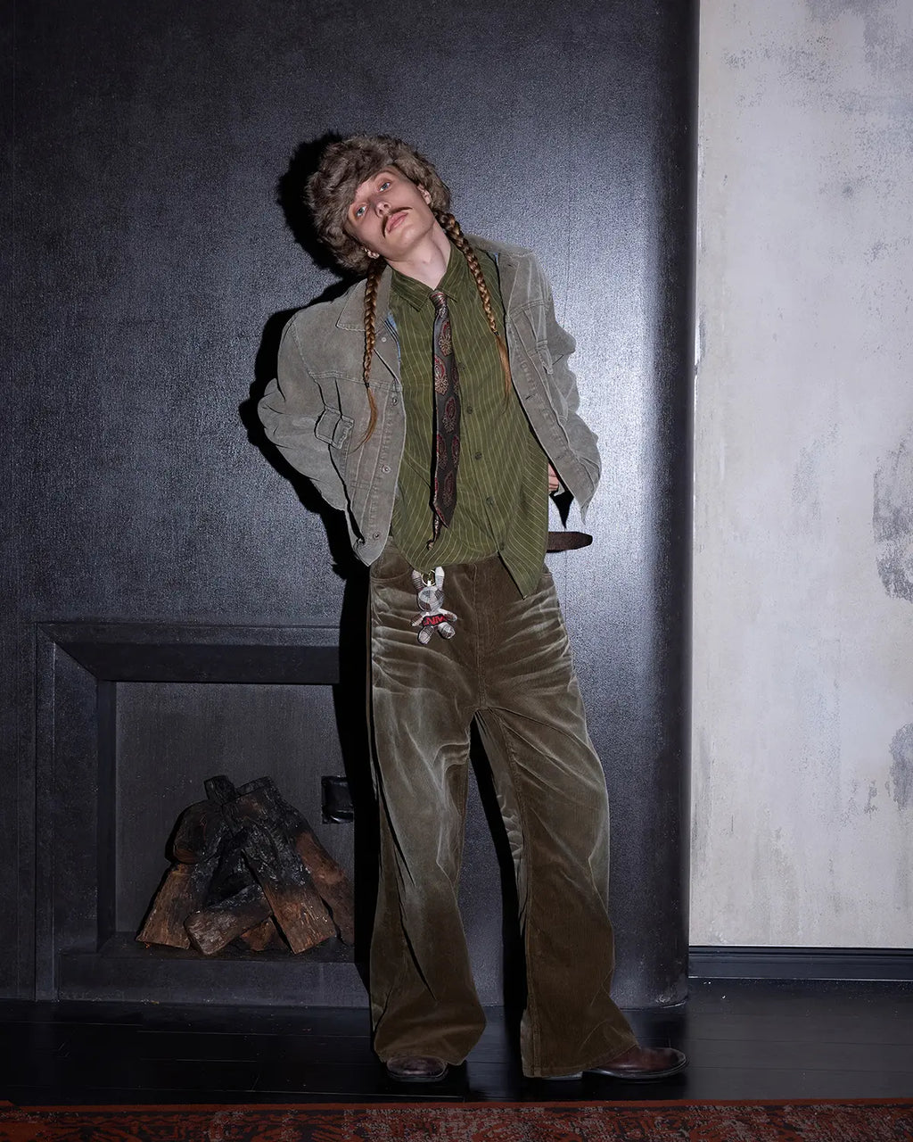 LNM Washed Retro Green Corduroy Jacket