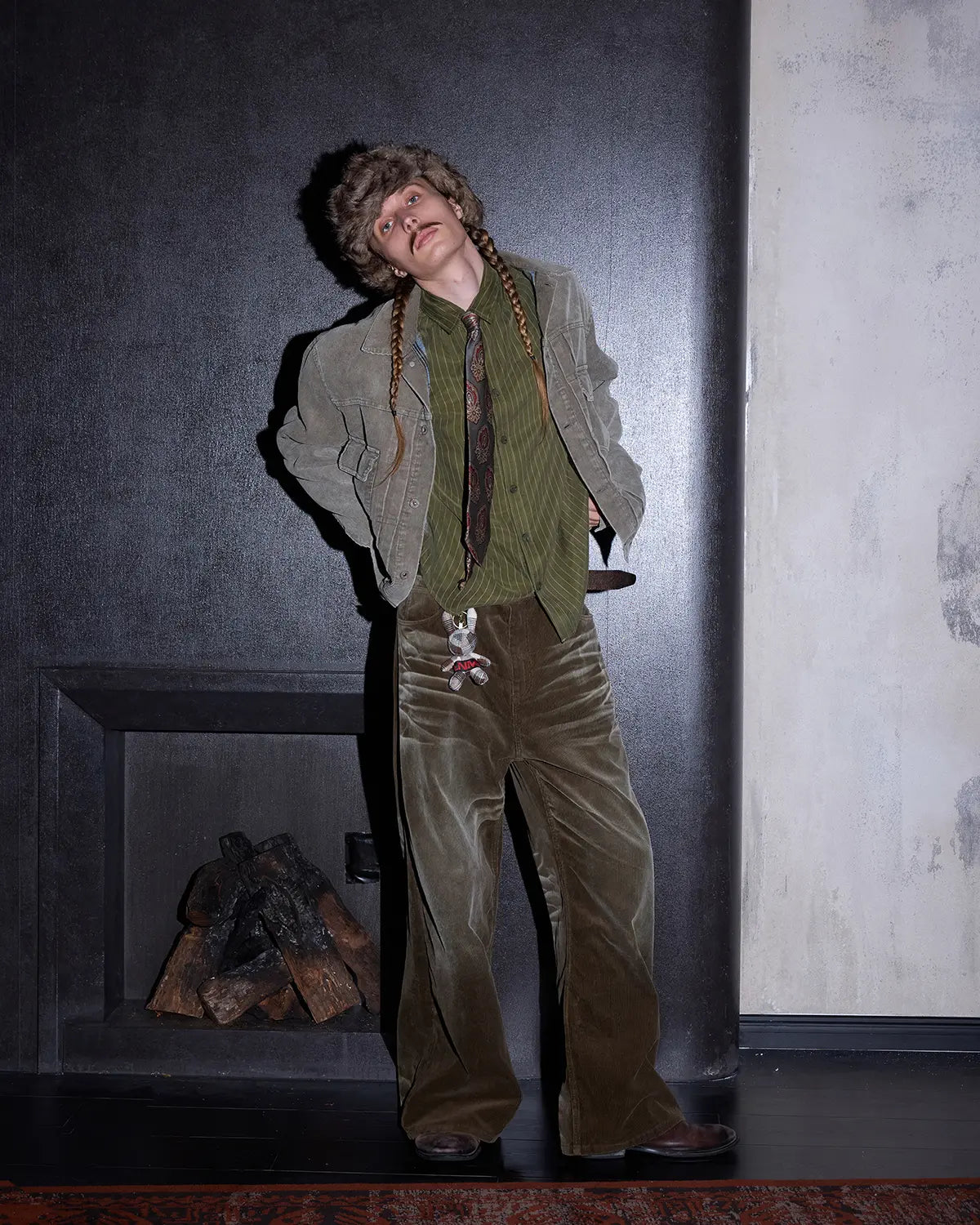 LNM Washed Retro Green Corduroy Jacket