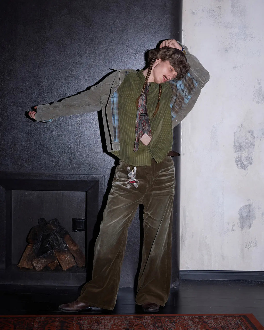 LNM Washed Retro Green Corduroy Jacket