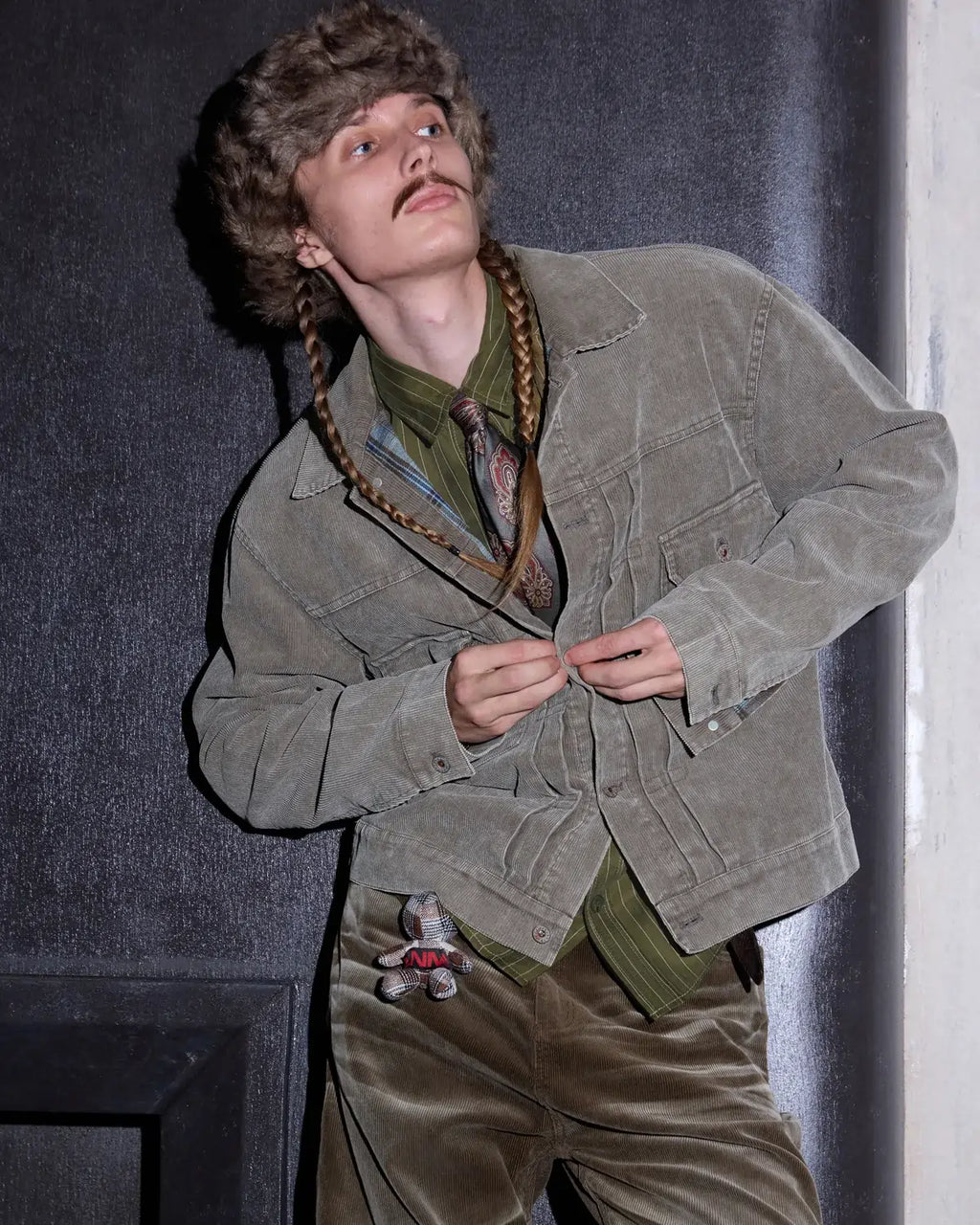 LNM Washed Retro Green Corduroy Jacket