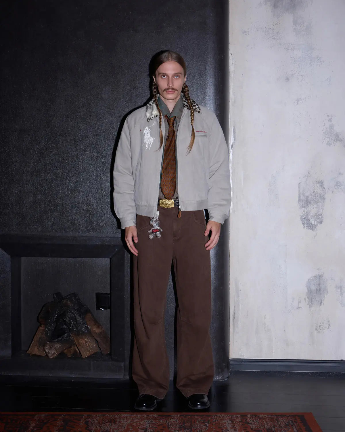 LNM Deconstructed Slub Twill Straight-Leg Pants