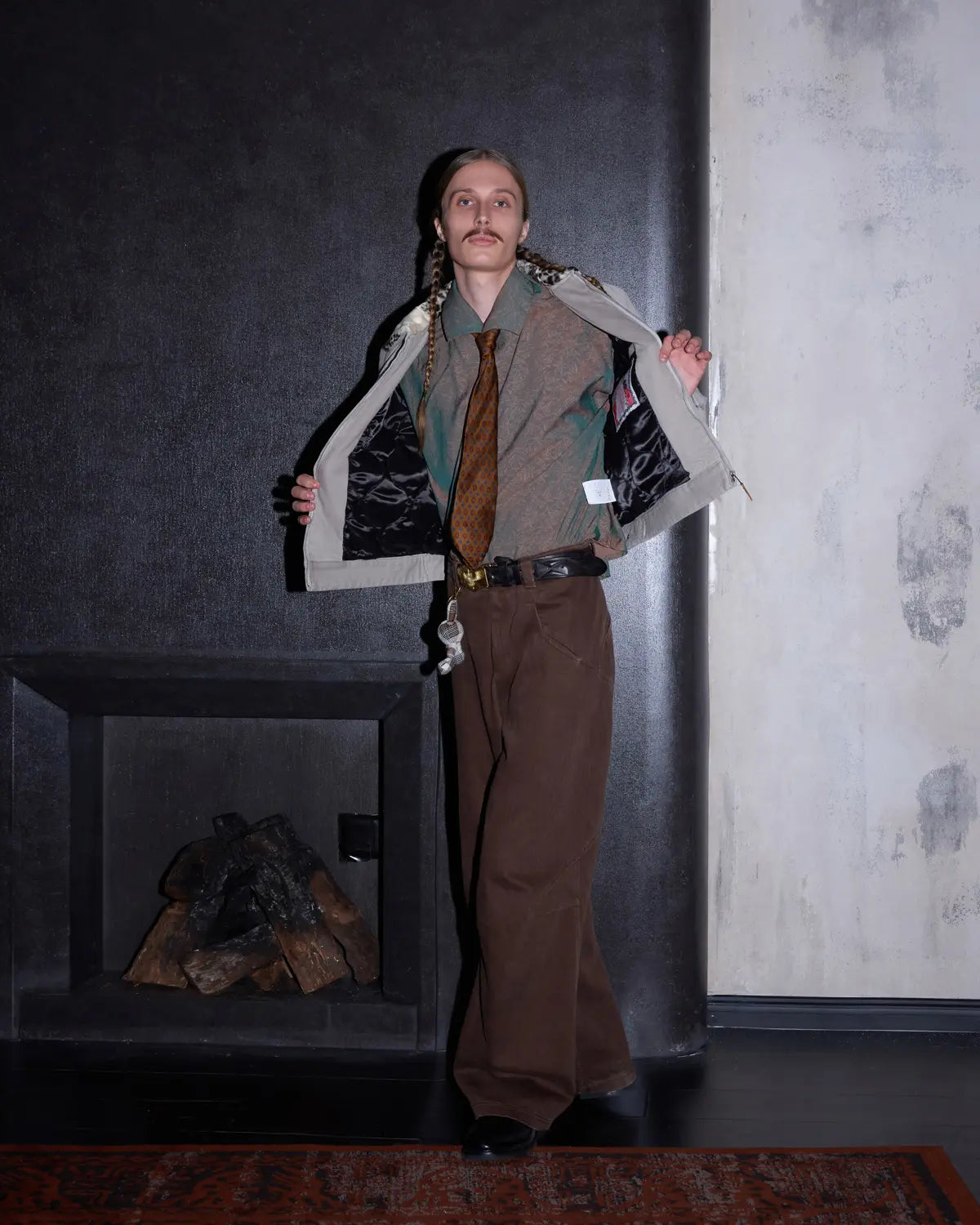 LNM Deconstructed Slub Twill Straight-Leg Pants