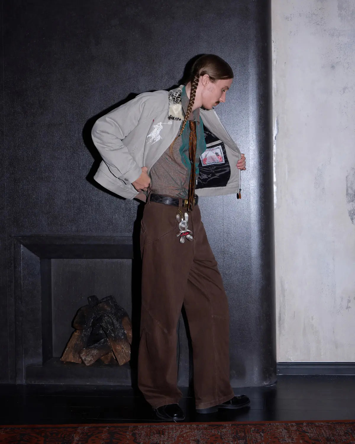 LNM Deconstructed Slub Twill Straight-Leg Pants