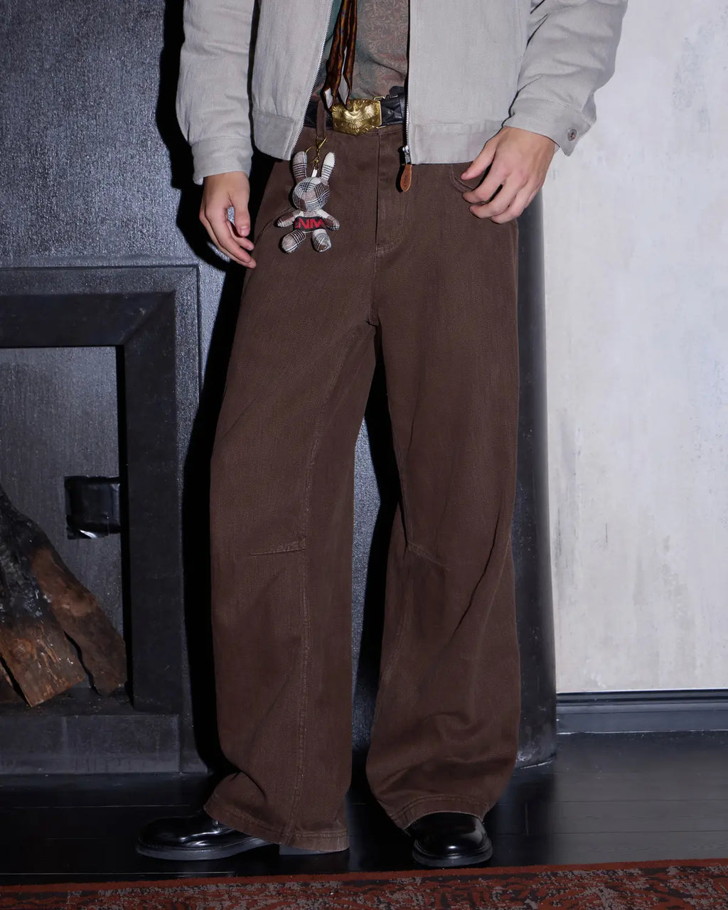 LNM Deconstructed Slub Twill Straight-Leg Pants