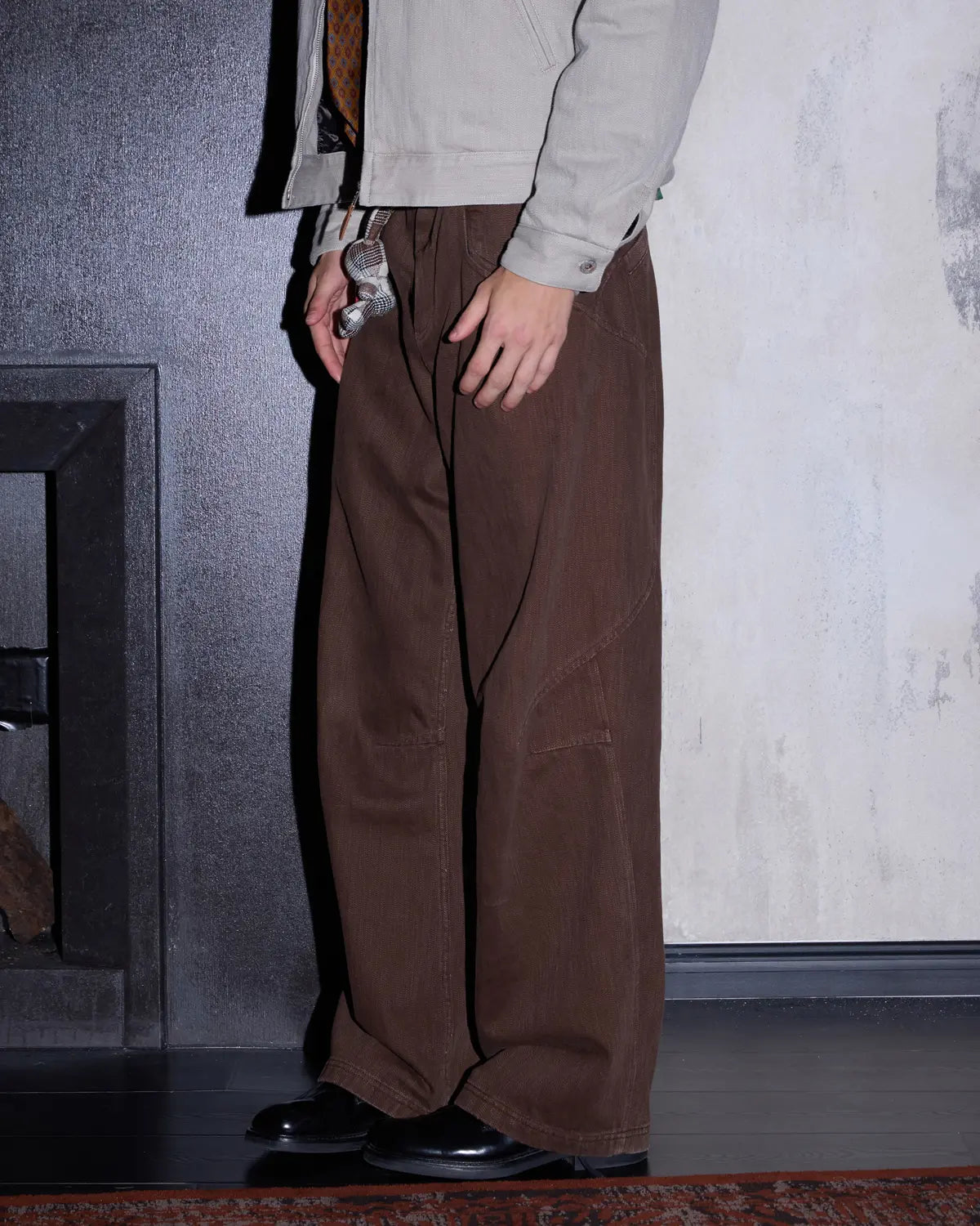 LNM Deconstructed Slub Twill Straight-Leg Pants