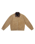 LNM Genuine Leather Collar Corduroy Jacket