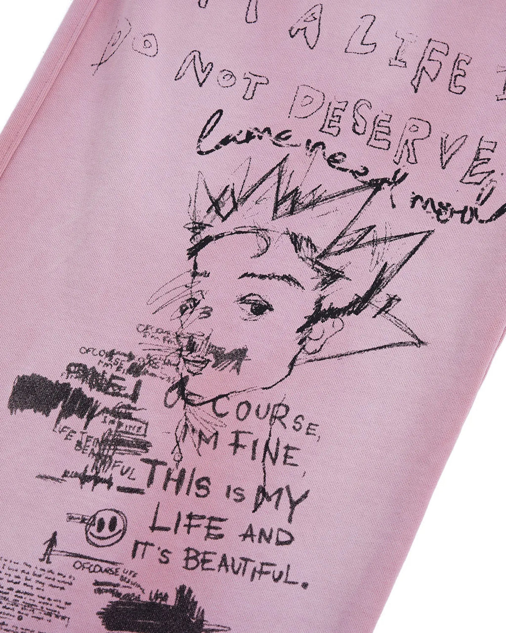 LNM Hand-Drawn Graffiti Print Sweatpants