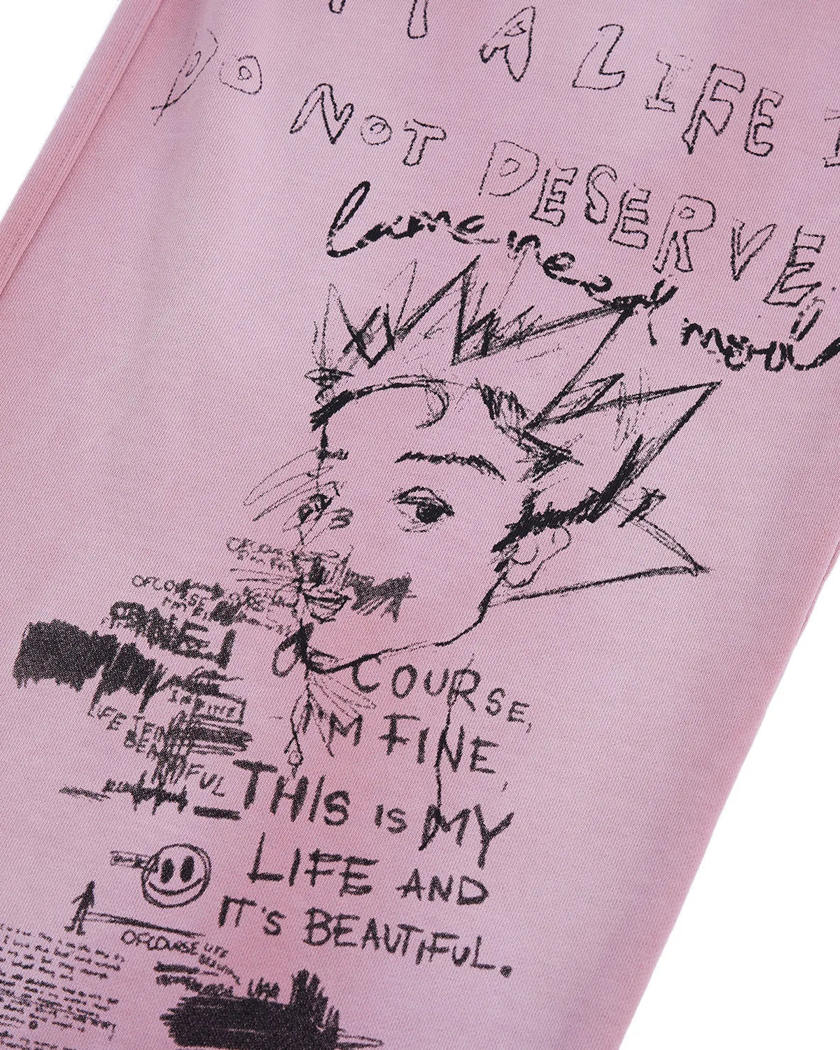 LNM Hand-Drawn Graffiti Print Sweatpants
