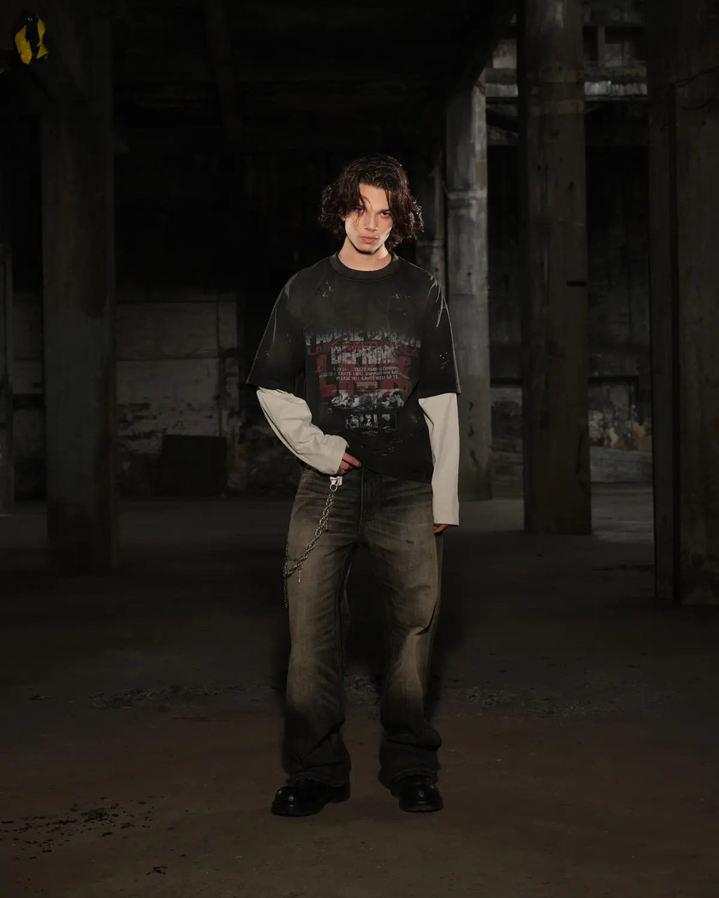 LNM Washed Black Straight-Leg Jeans