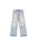 LNM Light Blue Distressed Rippled Denim Jeans