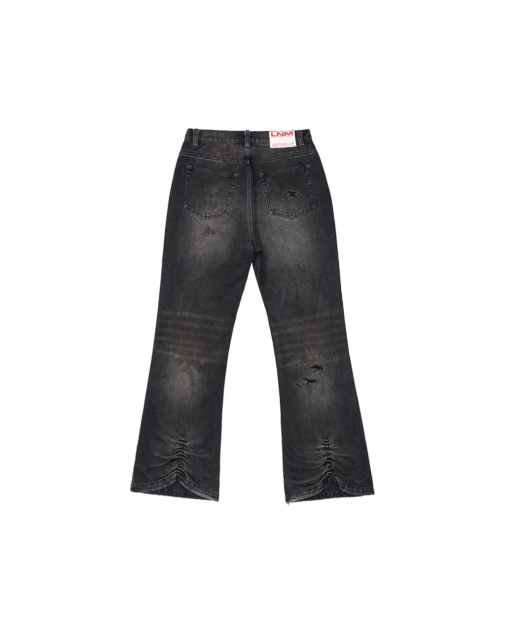 LNM Black Distressed Blood-Stained Denim Jeans