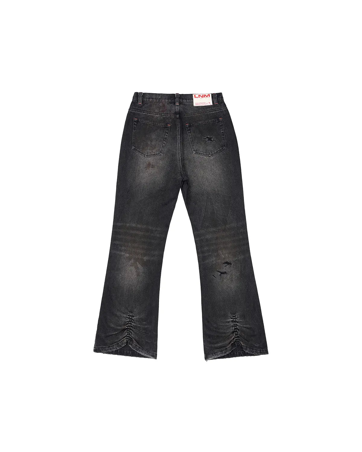 LNM Black Distressed Blood-Stained Denim Jeans