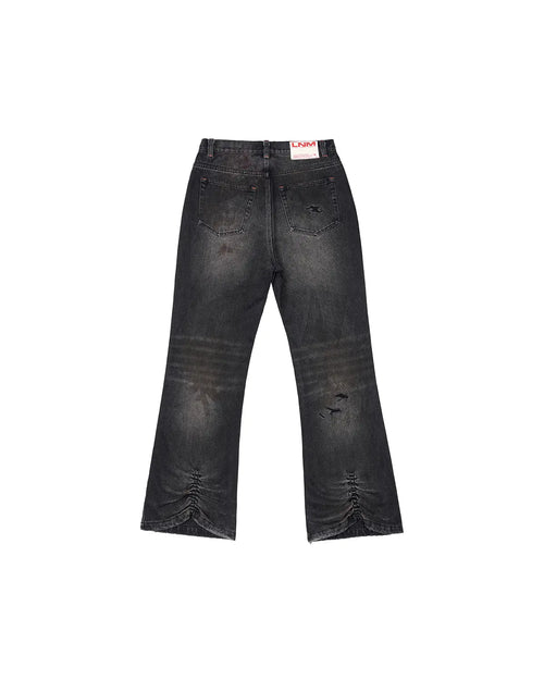 LNM Black Distressed Blood-Stained Denim Jeans