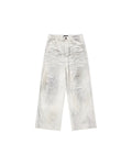 LNM Paint-Splatter Pleated Denim Jeans