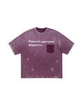 LNM “Pauvre garçon déprimé” Distressed Paint-Splatter Graphic T-Shirt Red