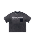 LNM “Pauvre garçon déprimé” Distressed Paint-Splatter Graphic T-Shirt Black