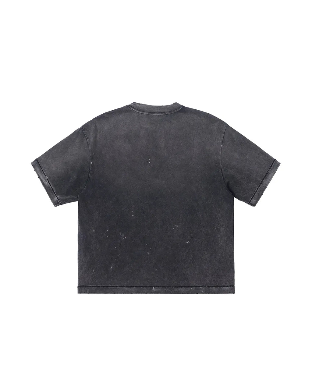 LNM “Pauvre garçon déprimé” Distressed Paint-Splatter Graphic T-Shirt Black
