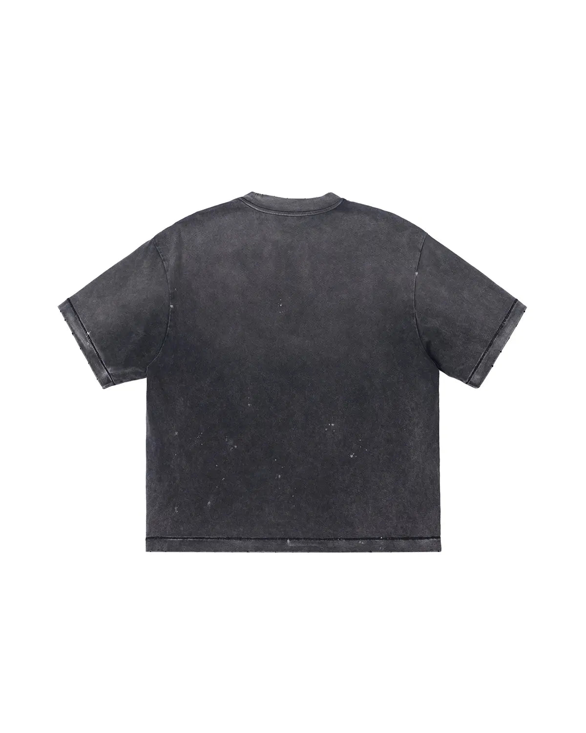 LNM “Pauvre garçon déprimé” Distressed Paint-Splatter Graphic T-Shirt Black