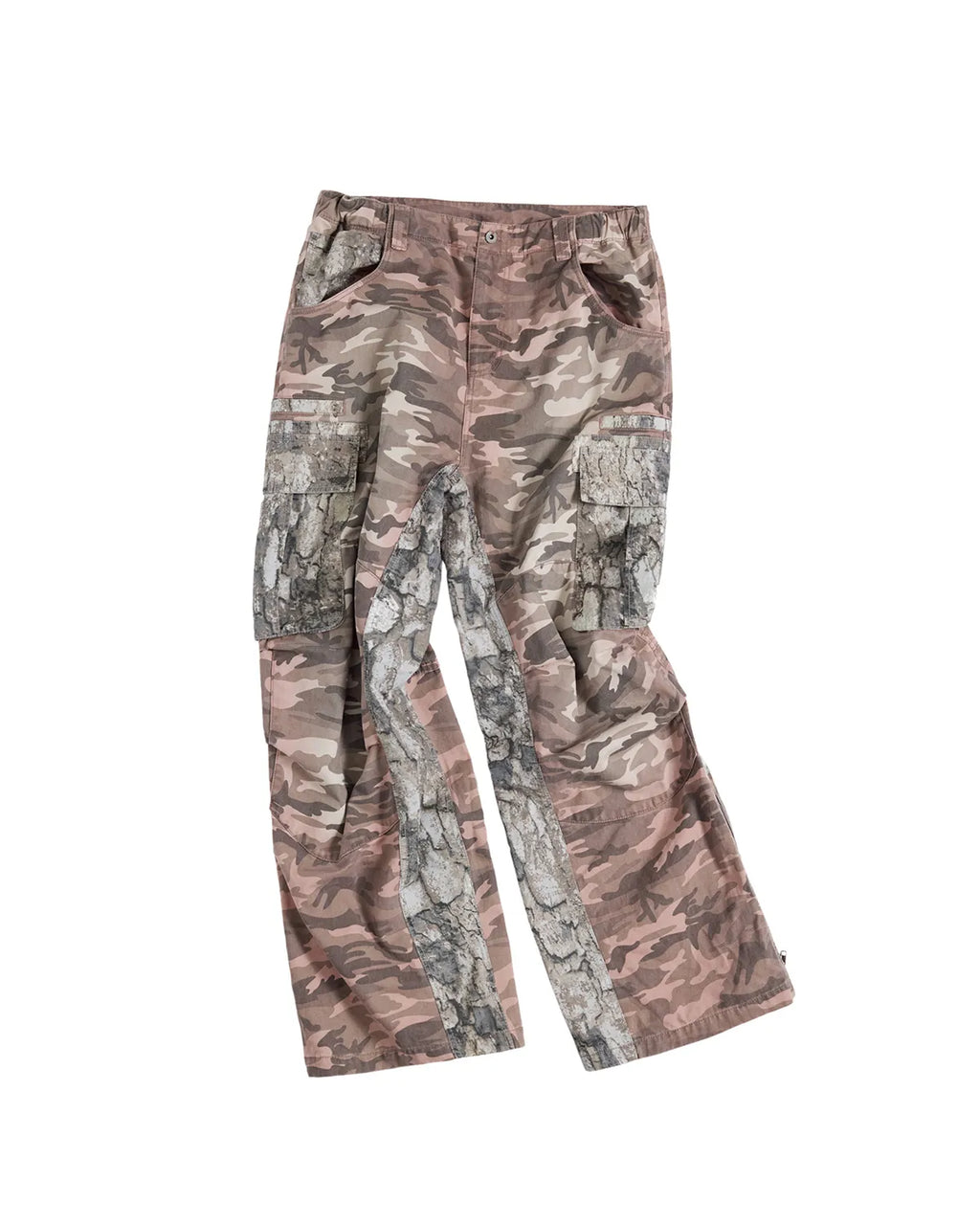 LNM Distressed Camo Cargo Pants