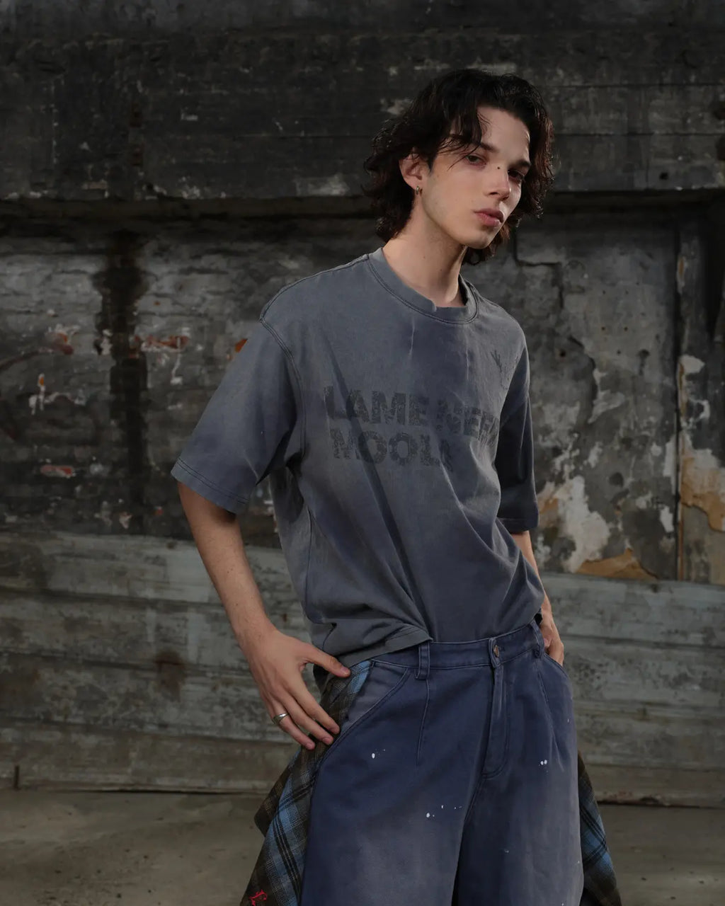LNM Hand-Tie-Dyed Washed T-Shirt Blue