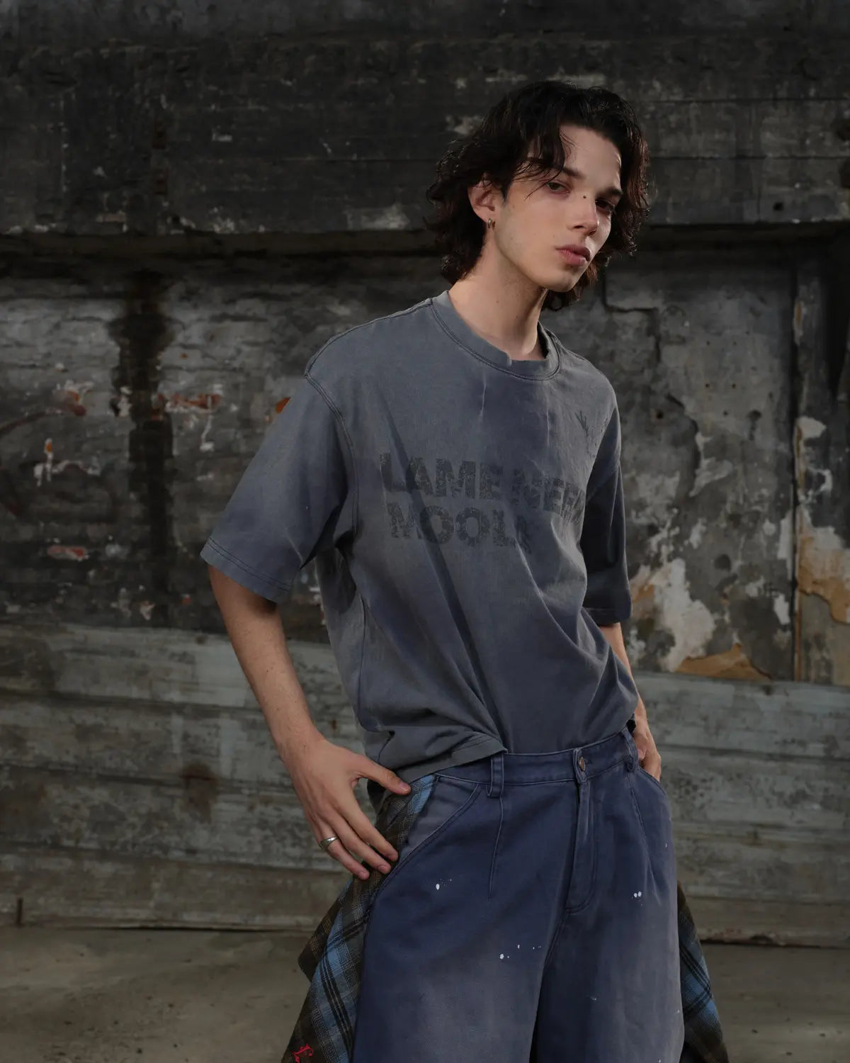 LNM Hand-Tie-Dyed Washed T-Shirt Blue