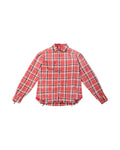LNM Red & Blue Colorblock Plaid Distressed Shirt