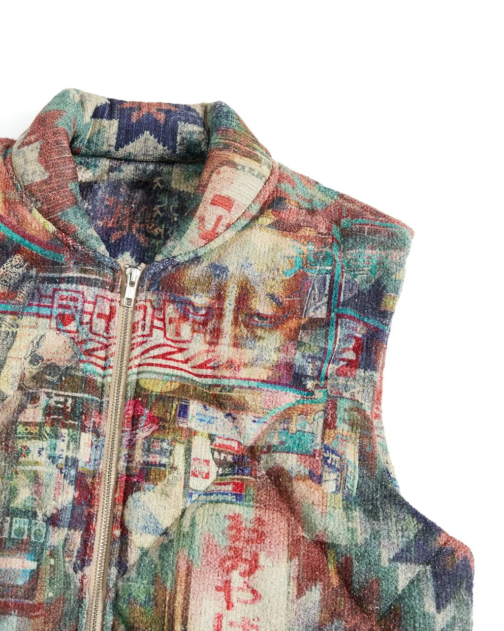 LNM Vintage Neon Print Padded Vest