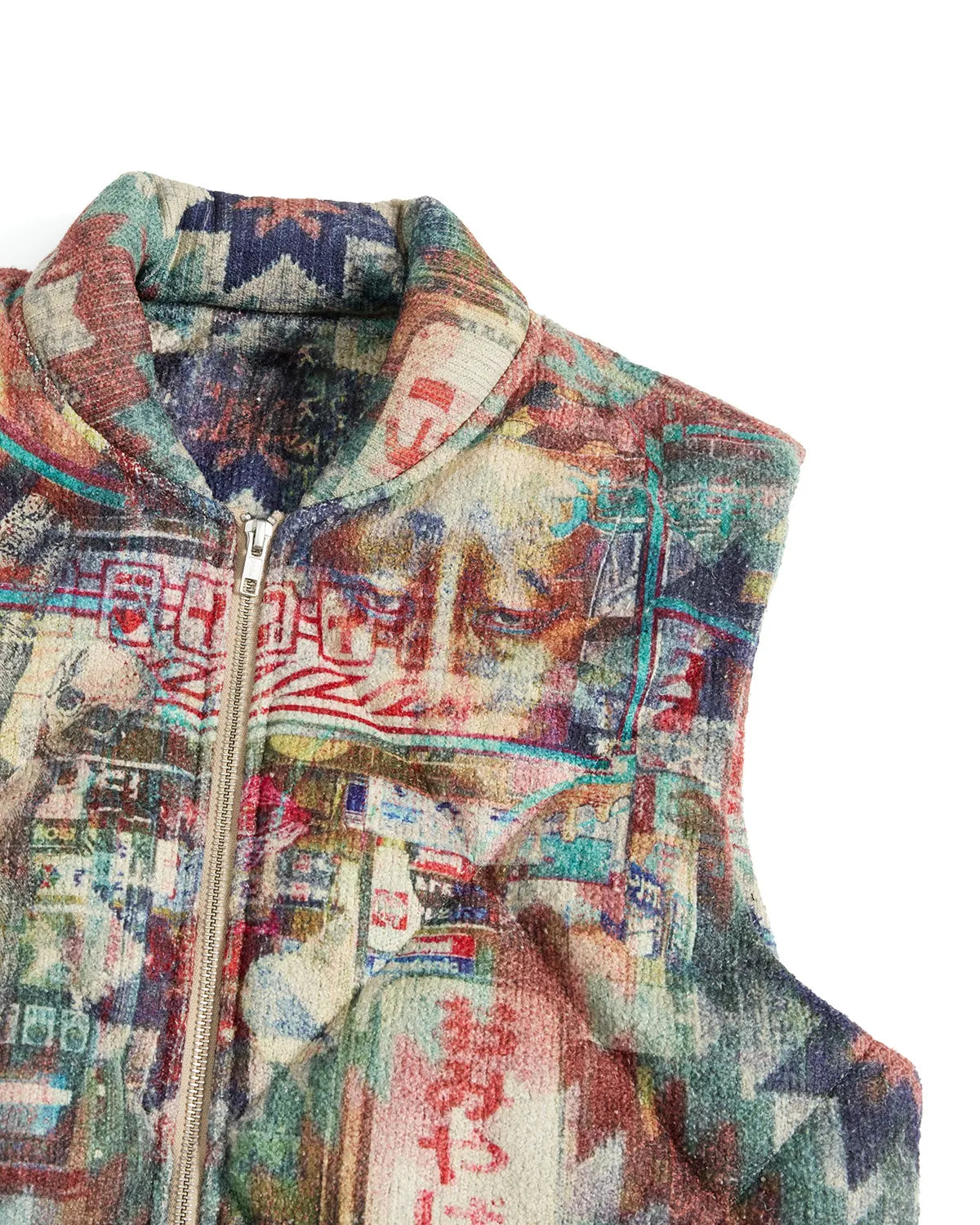 LNM Vintage Neon Print Padded Vest
