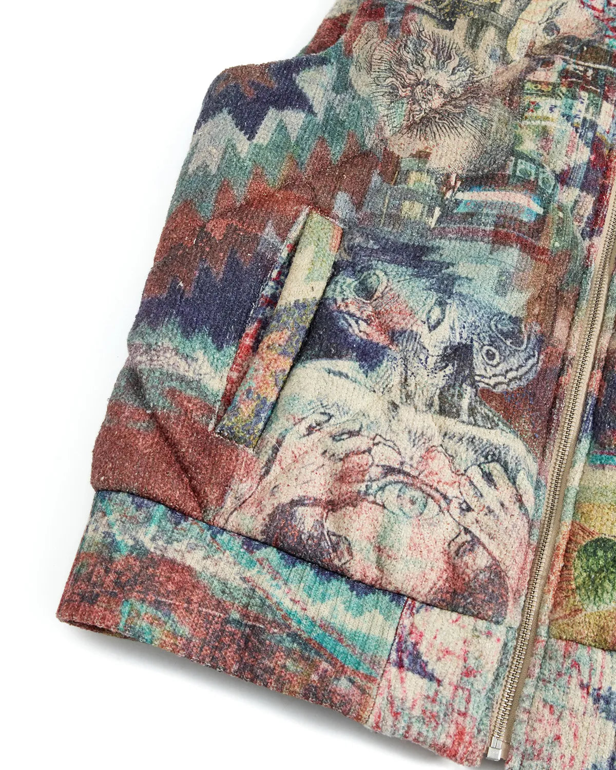 LNM Vintage Neon Print Padded Vest
