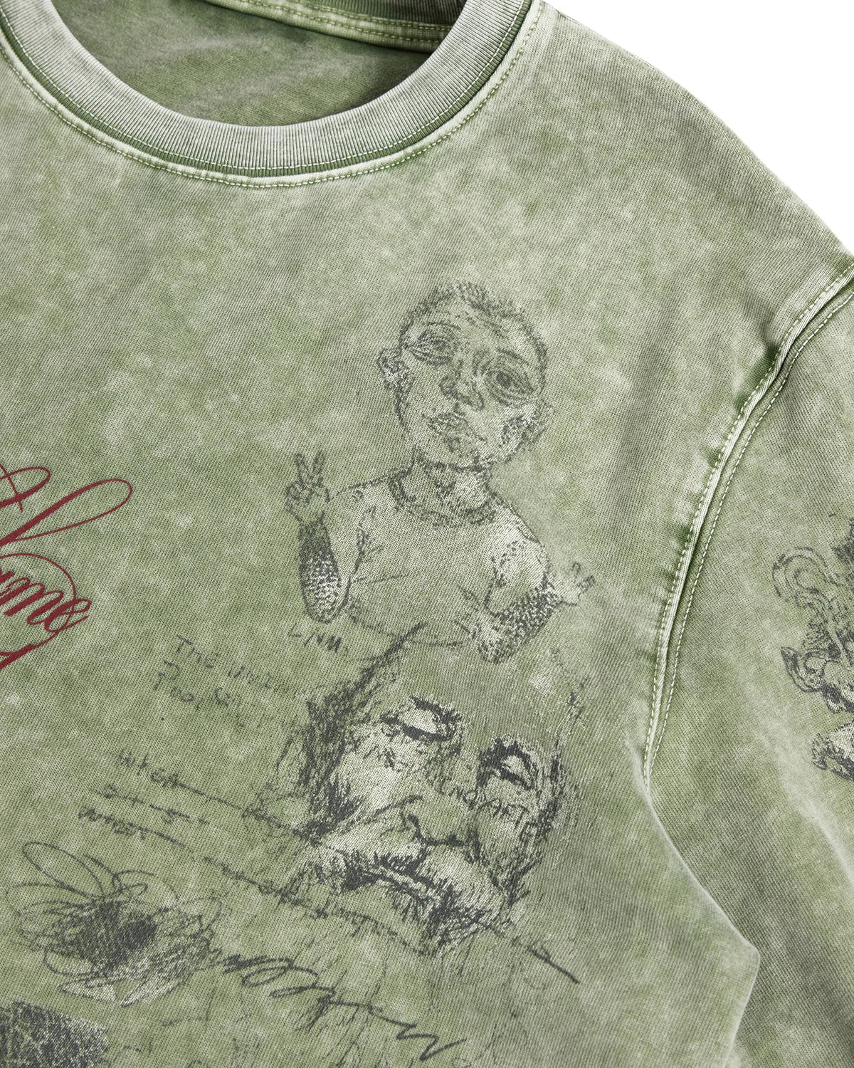 LNM Street Graffiti Washed Long-Sleeve T-Shirt