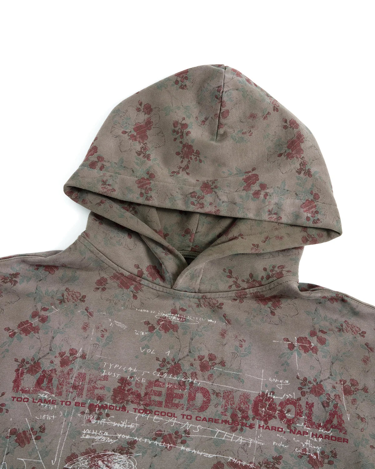 LNM All-Over Plum Blossom Print Hoodie