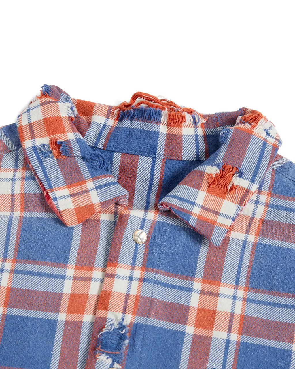 LNM Washed Distressed Plaid Shirt