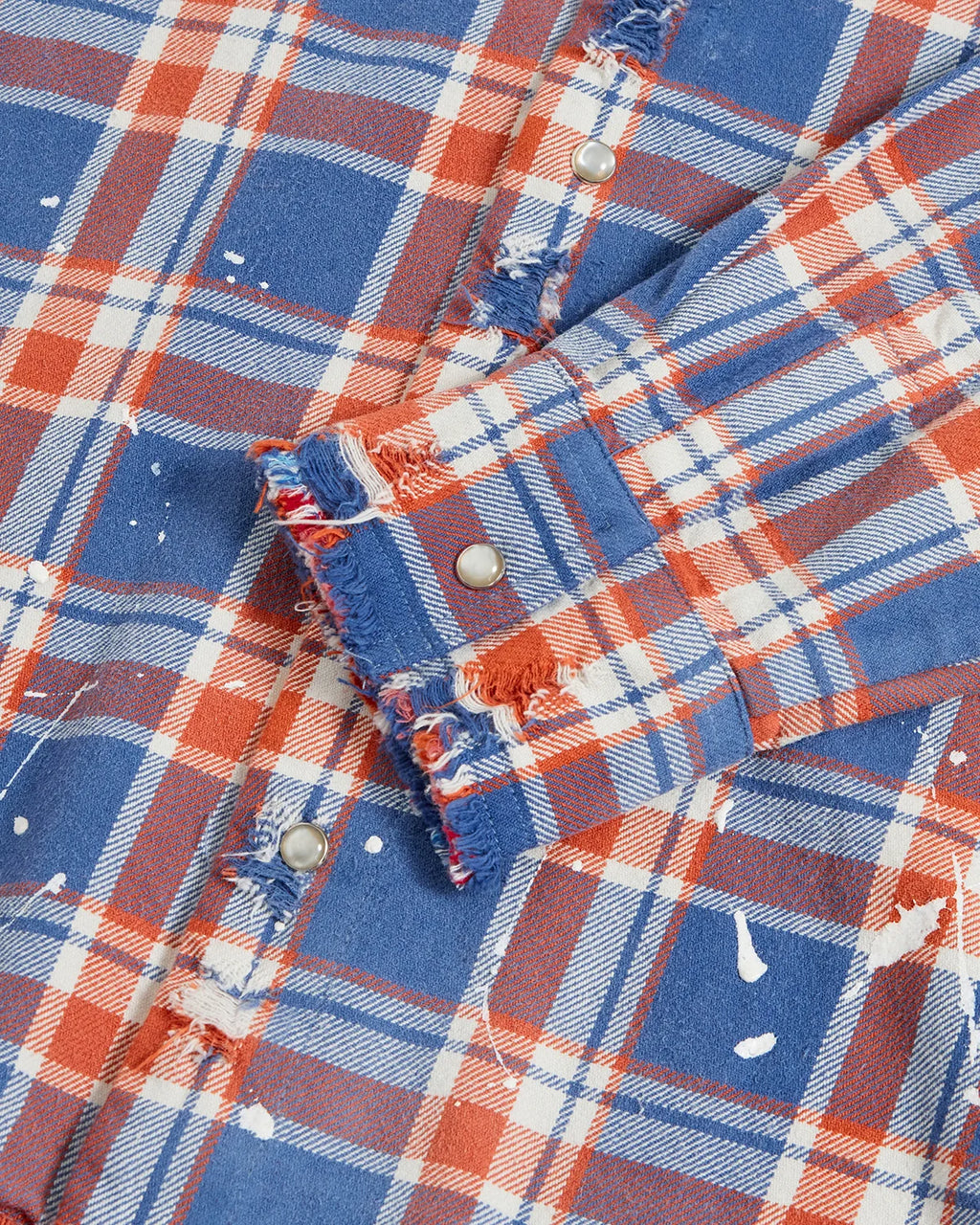 LNM Washed Distressed Plaid Shirt